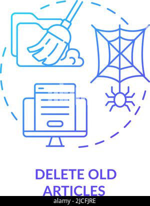 Delete old articles blue gradient concept icon Stock Vector