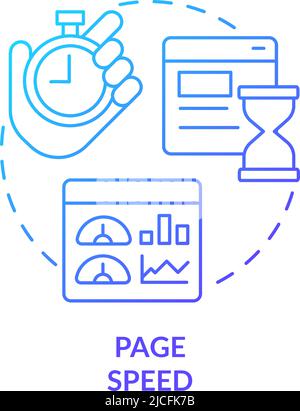 Page speed blue gradient concept icon Stock Vector