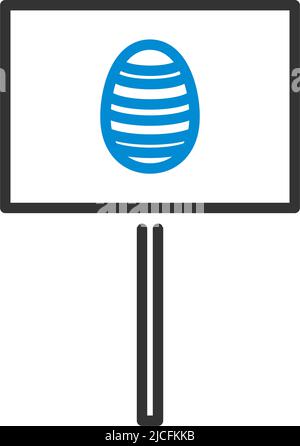 Easter Pointer With Egg Icon. Editable Bold Outline With Color Fill Design. Vector Illustration. Stock Vector
