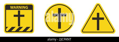 Christian Cross Icon Symbol Sign Isolate on White Background,Vector Illustration EPS.10 Stock Vector