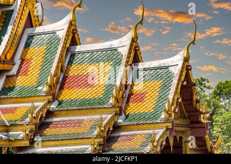 Phra Thinang Aisawan Thiphya Art, Pavilion, Bang Pa-In, Royal Family Summer Palace, Chao Phraya River, Phra Nakhon Si Ayutthaya Province, Thailand Stock Photo