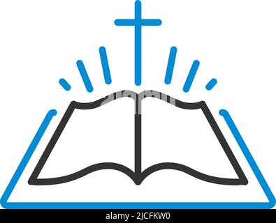 Holly Bible Icon. Editable Bold Outline With Color Fill Design. Vector Illustration. Stock Vector