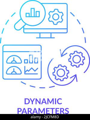 Dynamic parameters blue gradient concept icon Stock Vector