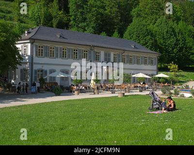 People in the state park Fürstenlager, Bensheim-Auerbach, Odenwald, Hesse, Germany Stock Photo