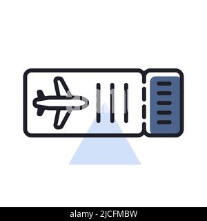 Ticket plane vector isolated icon. Summer sign. Graph symbol for travel and tourism web site and apps design, logo, app, UI Stock Vector
