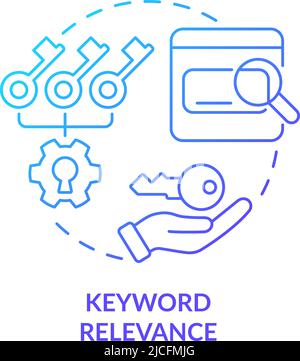Keyword relevance blue gradient concept icon Stock Vector