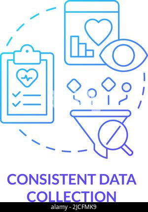 Consistent data collection blue gradient concept icon Stock Vector