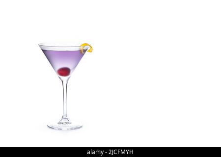 Aviation cocktail isolated on white background Stock Photo