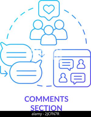 Comments section blue gradient concept icon Stock Vector