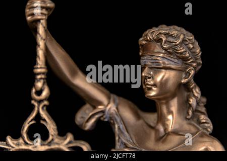 The Statue of Justice - lady justice or Iustitia Justitia the Roman goddess of Justice. Stock Photo