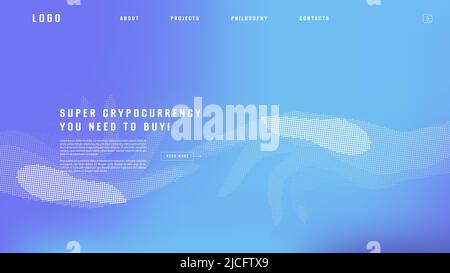 Landing page abstract design with AI androind. Colorful template for website or app. Stock Vector