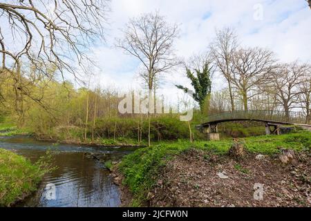 Laves bridge over the Nette, Derneburg, Lower Saxony, Germany Stock Photo