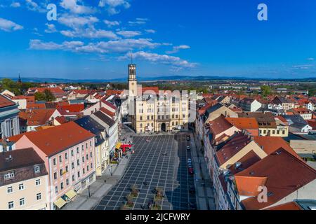 The city of Zittau is the most southeastern city in Saxony. Stock Photo