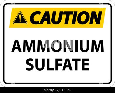 Caution Ammonium Sulfate Symbol Sign On White Background Stock Vector