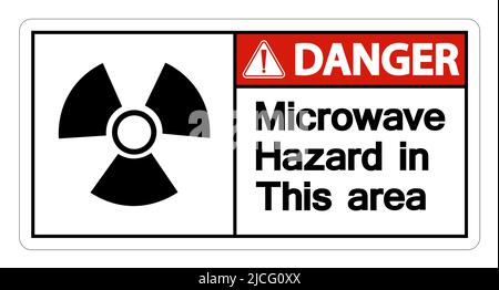 Danger Microwave Hazard Sign on white background,Vector llustration Stock Vector