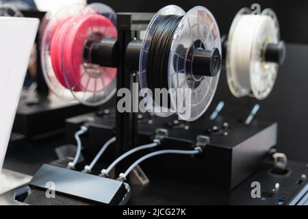 A 3d printer in the laboratory prints a structure from a polymer Stock Photo