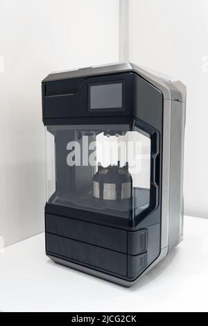A 3d printer in the laboratory prints a structure from a polymer Stock Photo