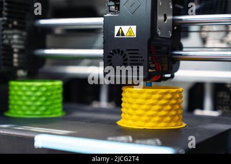A 3d printer in the laboratory prints a structure from a polymer Stock Photo