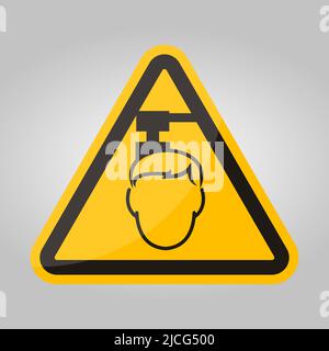 Beware Overhead Hazard Symbol Isolate On White Background,Vector Illustration EPS.10 Stock Vector