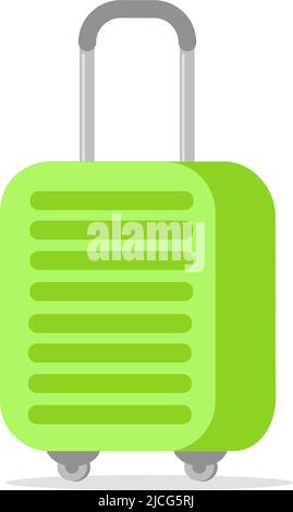 Green travel bag. Suitcase for tourism isolated on white background. Stock Vector