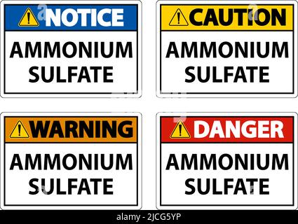 Danger Ammonium Sulfate Symbol Sign On White Background Stock Vector