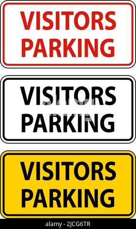 Visitors Parking Sign On White Background Stock Vector
