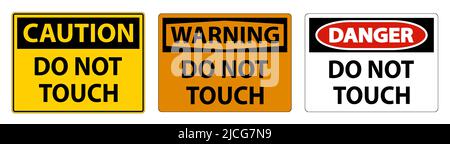 Do not touch and please do not touch sign Stock Vector