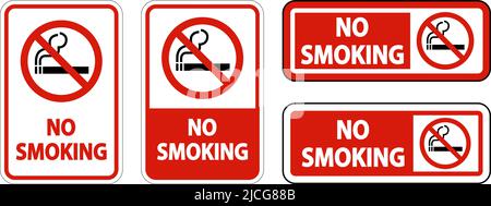 No Smoking Sign On White Background Stock Vector