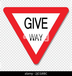 Symbol give way sign on transparent background,vector illustration Stock Vector