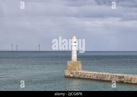 Aberdeen breakwater Stock Photo