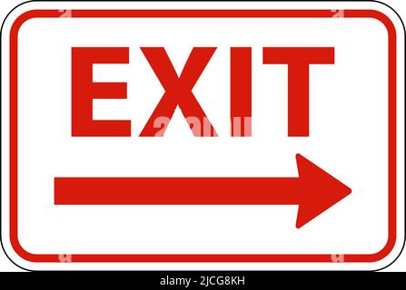 Exit Right Arrow Sign On White Background Stock Vector
