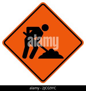 Men Work Road,Under Construction Traffic Road Symbol Sign Isolate on White Background,Vector Illustration Stock Vector