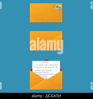 Set of envelopes with letter Stock Vector