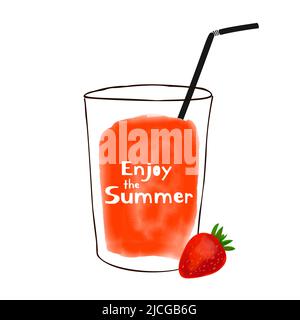 Premium Vector  Strawberry juice cocktail smoothie or yogurt in glass with  straw whole and half of strawberry isolated on transparent background  realistic 3d vector illustration