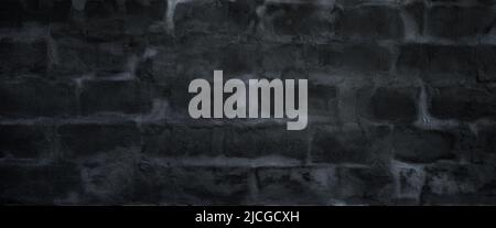 Black or dark gray plastered brick wall texture background Stock Photo