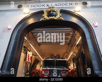 Image of the Hook and Ladder 8 fire station featured in the Ghostbusters. Stock Photo