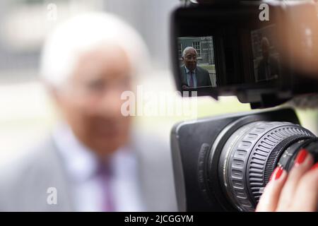 Prime Minister of Portugal Antonio Costa speaks to the media in Downing Street, London, after his meeting with Prime Minister Boris Johnson. Picture date: Monday June 13, 2022. Stock Photo