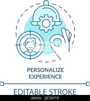 Personalize experience turquoise concept icon Stock Vector
