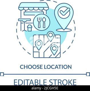 Choose location turquoise concept icon Stock Vector
