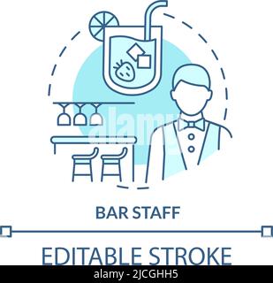 Bar staff turquoise concept icon Stock Vector