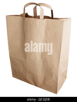 brown paper bag isolated on white background Stock Photo
