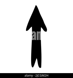 Doodle up arrow symbol hand drawn with thin line. Graphic design element isolated on white background. Vector illustration Stock Vector