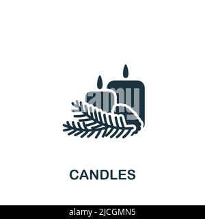 Candles icon. Monochrome simple icon for templates, web design and infographics Stock Vector