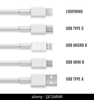 Usb lightning cables Stock Vector