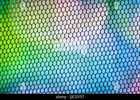 Abstract multicolor background with honeycomb grid. Bright design background. Stock Photo