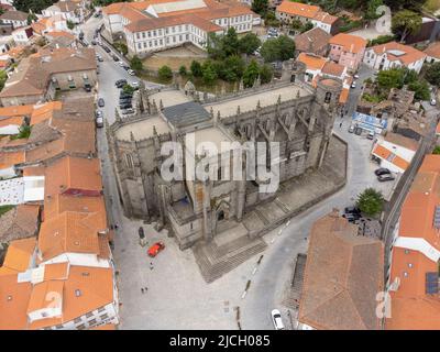 Aerial view of the Cathedral of Guarda - Sé Catedral da Guarda, Portugal, Europe Stock Photo