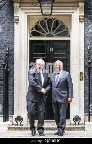 Downing Street, London, UK. 13th June, 2022. British PM Boris Johnson welcomes the Prime Minister of Portugal, António Costa, to Downing Street. Credit: Imageplotter/Alamy Live News Stock Photo