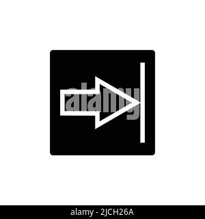 right arrow icon vector with rectangle. suitable for open icon, ui-ux, web, website, start up, pixel perfect. Solid icon style, glyph. Simple design i Stock Vector