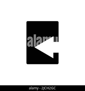 Left arrow icon vector with rectangle. suitable for close icon, ui-ux, web, website, start up, pixel perfect. Solid icon style, glyph. Simple design i Stock Vector