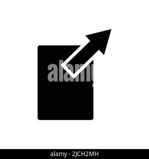 Up arrow icon vector with rectangle. suitable for maximize symbol, external, pixel perfect. Solid icon style, glyph. Simple design illustration editab Stock Vector